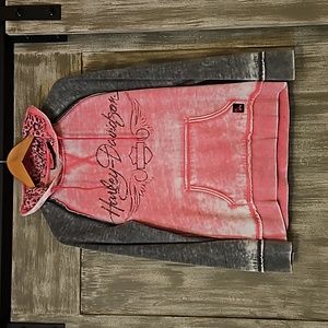 Harley Davidson, Pink & Gray Lt.Weight Sweatshirt Sz. Med